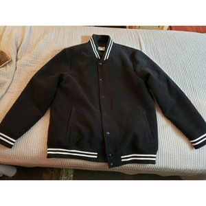 SEARS ROEBUCK & CO BLACK WHITE STRIPE VARSITY JACK